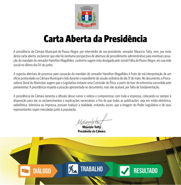 Carta aberta da Presidência