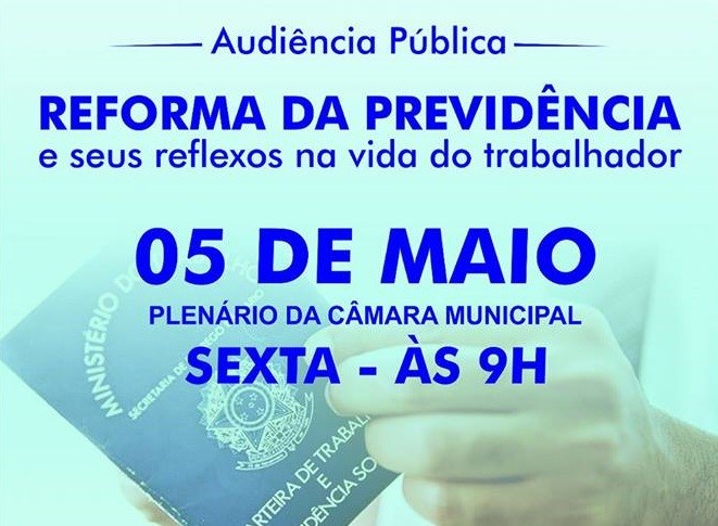 Audiência Pública está marcada para o dia 10 de maio, às 19h